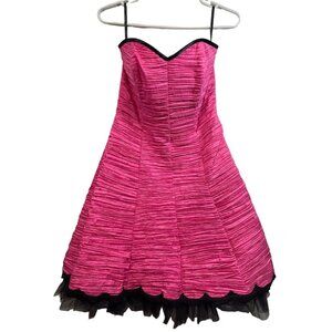 VTG Gunne Sax Jessica McClintock Dress 7 Pink Black Tulle  Prom 90s Coquette